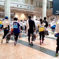 東京マラソン2016フィニッシュ地点、東京ビッグサイトにて（2月28日）