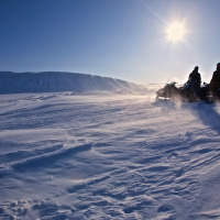 パウダースノーを走り抜ける「スノーモービルで行く雪上ツーリング」 画像