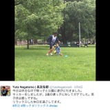 長友佑都、2歳の甥っ子とガチのサッカー対決！「子供は癒しですね」