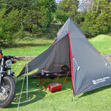 バイクで横向きに積める「ライダーズワンポールテント」発売