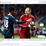 サッカー日本代表・槙野智章の懐かしい写真…オランダ代表・ロッベンと