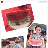 元体操・田中理恵、スッピンでスイカを食べる「大きくてビックリ」