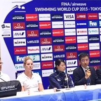 「競泳ワールドカップ」タイトルスポンサーのエアウィーヴ、FINAと共同記者会見 画像