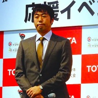 2016希望郷いわて国体イベントに駆けつけた、ボストンレッドソックス・上原浩治投手やタレント・杉村太蔵ら（東京・青海、1月16日）