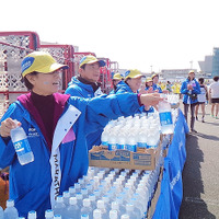 東京マラソン2016フィニッシュ地点、東京ビッグサイトにて（2月28日）