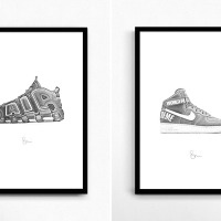 ナイキやアディダスのスニーカーを描くステフ・モーリス展、代官山で開催 画像