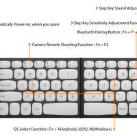 わずか6ミリ！ 超薄い折り畳み式ワイヤレスキーボード
