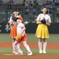 本田紗来ちゃん、プロ野球交流戦のセレモニーピッチで全力投球