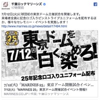ロッテ、球団初の東京ドーム主催試合「MARINE 25」を開催 画像