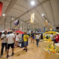 リオデジャネイロ五輪、バーラ・オリンピック・パークの公式グッズショップ（2016年8月6日）