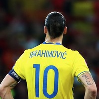 最後の代表戦を終えたサッカースウェーデン代表のズラタン・イブラヒモビッチ（2016年6月22日）