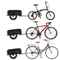 自転車で荷台に載せきれない荷物を運ぶ「サイクルトレーラー」