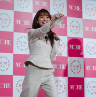 女性ファッション誌『MORE』のモアチャレ宣言プレス発表会に登壇した内田理央（2017年3月28日）