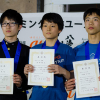 スポーツクライミング日本ユース選手権リード競技大会2017が開催。男子ユースA表彰台（2017年4月16日）