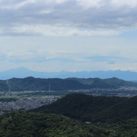 天狗山の頂上から浅間山。向かって右は榛名山。