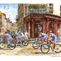 　ツール・ド・フランスをMTBで追いかけるイラストレーター、小河原政男の個展「ツール・ド・フランスの絵画展」が4月1日にモンベル・グランベリーモール南町田店で開幕した。およそ1年かけて全国8店舗のモンベルサロンで開催される。2007年に初の個展を開催したが、今