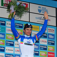 2014年ツアー・オブ・ブリテン第7ステージ、ミカル・クビアトコウスキー（オメガファルマ・クイックステップ）がポイント賞と総合2位