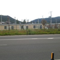 石巻専修大の近くに並んでいた仮設住宅