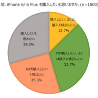 iPhone 6／6 Plus、2サイズの人気拮抗、購入意向キャリアはauがトップ 画像