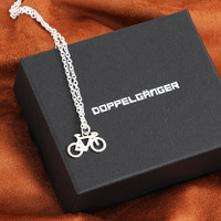 ドッペルギャンガーの自転車をモチーフにしたネックレス、ブレスレット