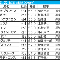 【新潟記念／前日オッズ】単勝4.9倍以下でも「2.1.0.6」　馬券内率44％、単複回収値110超えで人気2頭以上に注目したい刺客は？