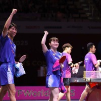 快進撃の“大吉”ペアが香港に圧勝で銀メダル以上を確定　吉村真晴、大藤沙月が2017年大会以来の金に王手【世界卓球2025】