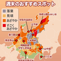 今週の土曜日に紅葉狩りはいかが？　ウェザーニューズ、第三回紅葉見頃予想