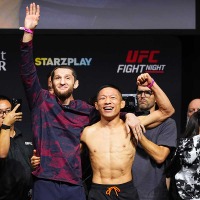 【UFC】堀口恭司、フェースオフで破顔した理由とは？　計量後は“勝負飯”焼肉でリカバリーも万全か「やったります」