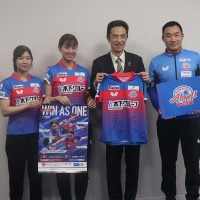 KA神奈川が6年ぶりの横浜開催へ表敬訪問　長﨑美柚「最高のプレーを」櫻井花「2連覇へ全力サポート」【Tリーグ】