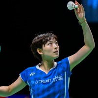 「美しい」欧州連盟が投稿、宮崎友花のプレー動画に反響……毛先から流れる汗、ダイビングレシーブの瞬間も【バドミントン】
