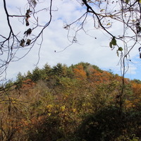 神峰山の山容。周囲の山に比べて尖んがっている。