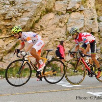 2015年ツール・ド・サンルイス第6ステージ、クレベール・ラモスダシルバ（ファンビック）とロドルフォ・トーレス（チームコロンビア）
