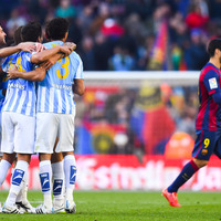 マラガが敵地で2位バルセロナを1-0で破った（c）Getty Images