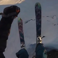 針先から滑り落ちる瞬間…ノルウェーのライダーのバックカントリー動画