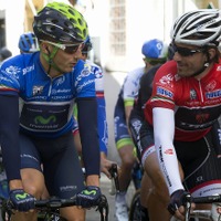 2015年ティレーノ～アドリアティコ第2ステージ、アドリアーノ・マローリ（モビスター）とファビアン・カンチェラーラ（トレックファクトリーレーシング）