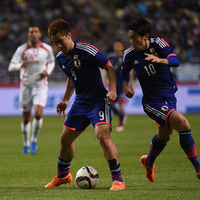 岡崎慎司と香川真司（2015年3月27日）