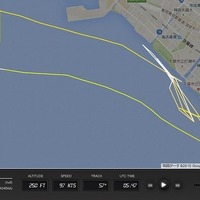 Flightradar24で見たトレーニングフライトの様子。