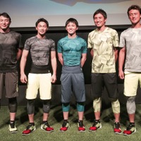 NIKE TRAINING SESSION。右から李忠成、那須大亮、伊藤正樹、山中慎介、木場克己トレーナー（2015年7月7日）