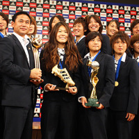 2011年女子ワールドカップで優勝したなでしこジャパン（2011年7月19日）
