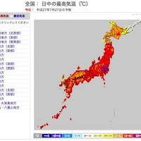 全国の高温注意情報…埼玉県・熊谷で最高38 画像