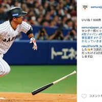 侍ジャパン、ロッテ・清田の初打席を写真で振り返る 画像