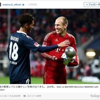 サッカー日本代表・槙野智章の懐かしい写真…オランダ代表・ロッベンと 画像