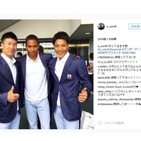 ケンブリッジ飛鳥＆桐生祥秀＆山縣亮太、リオ五輪へ向けて肩を組み出発 画像