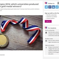 リオ五輪2016金メダリストの出身世界大学ランキング、Top10に国内2大学 画像