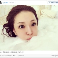 浜崎あゆみ、お風呂ショット披露…「可愛すぎだよー!」と反響 画像