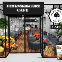 「ヘルシーファストフード」を提案するカフェブランドFICO＆POMUM JUICEが青山に新店 画像