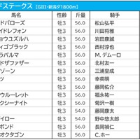 【レパードS／枠順】タイセイドレフォンは2年連続3着の2枠　人気一角は条件合致で“100％”の好枠に 画像