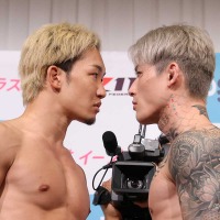 【超RIZIN.3】平本蓮、公開計量で“必勝宣言”も震え声……　朝倉未来は余裕の笑顔で「やることはやった」と自信 画像