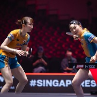 張本美和、早田ひな組が地元勢をストレート撃破で4強入り　初出場の“みわひな”ペアが好連携で優勝争いに臨む【シンガポールスマッシュ】 画像