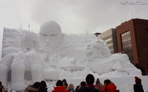 五郎丸歩も雪像に…さっぽろ雪まつり 画像